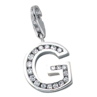 Einhänger Charm Buchstabe G 925 Sterling Silber mit Zirkonia | 35988 / EAN:4053258083963