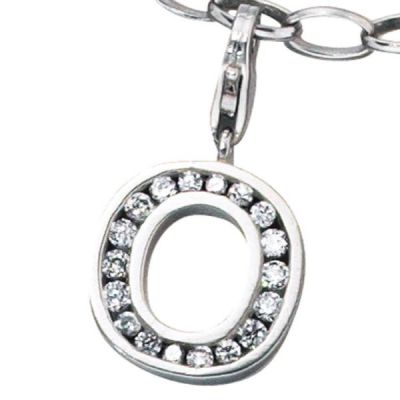 Einhänger Charm Buchstabe O 925 Sterling Silber mit Zirkonia | 35996 / EAN:4053258084045