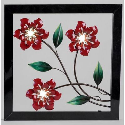 Extravagante Wanddeko Blume mit LED Beleuchtung, links, 50 x 50 cm | 11528825 / EAN:4260452195754