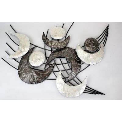 Extravagante Wanddeko im Retrostyle mit Muscheldekor, weiß, 78x60 cm | 11533936 / EAN:4025809673855