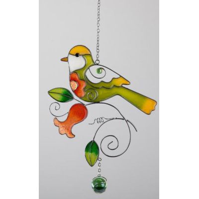 Fensterdeko Vogel zum aufhängen, tiffany Art 24 cm | 121385 / EAN:4260632134481