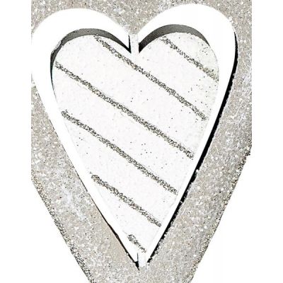 Fensterhänger Herz aus Metall grau weiß 4 x 12 cm | 11648199 / EAN:4260632139707