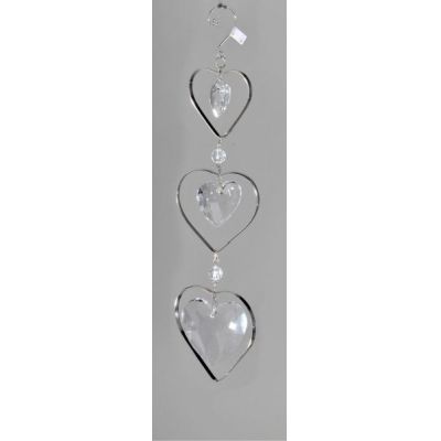Fensterschmuck Acryl Herz im Metallrahmen, silber klar, 26 cm | 11598610 / EAN:4025809606341