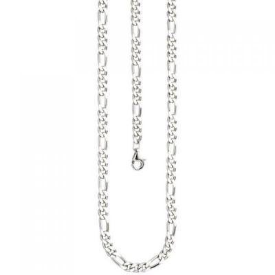 Figarokette 925 Silber diamantiert 50 cm Halskette Silberkette Karabiner | 49108 / EAN:4053258339039