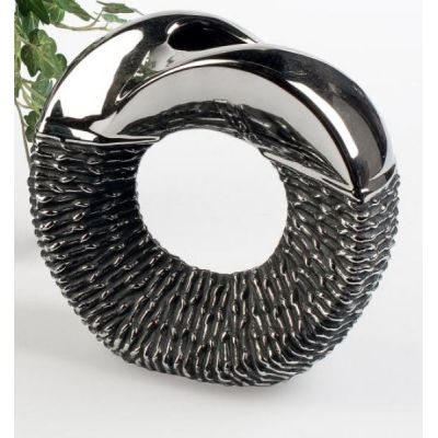 formano Blumenvase Black Rope aus Keramik, 23 cm | 11592224 / EAN:4025809774538