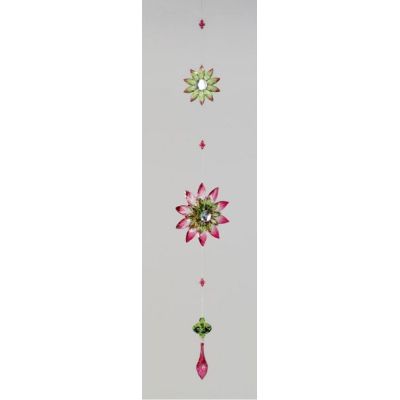 formano Girlande Dekohänger Blume aus Acryl, grün rosa, 65 cm | 11598578 / EAN:4260578012003
