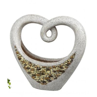 Garten-Skulptur Herz zum Bepflanzen Stein-Farbe Granit-Optik 36 cm | 11688409 / EAN:4260715643725