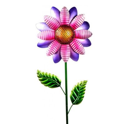 Gartendeko Blume edler Gartenstecker lila pink gold grün 124 cm | 11687808 / EAN:4260715642353