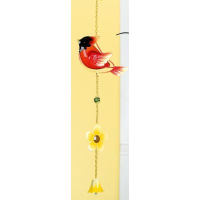 GILDE Deko-Hänger Vogel aus Glas und Metall, rot, gelb, 53 cm | 11524190 / EAN:4260452193903