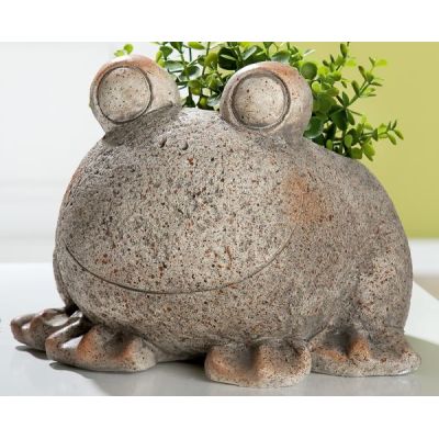 GILDE Dekofigur Pflanz Frosch im Sand Dekor, 24 x 26 x 19 cm | 11565343 / EAN:4009079378498
