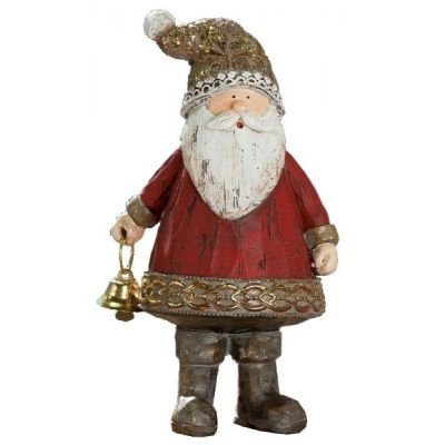 GILDE Dekofigur Santa in Braun Rot Gold, 8 x 16 cm | 11596152 / EAN:4260578014373