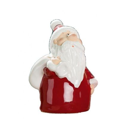 GILDE Dekofigur Santa mit Geschenkesack, rot weiß gold, 15 cm | 11596158 / EAN:4260578010030
