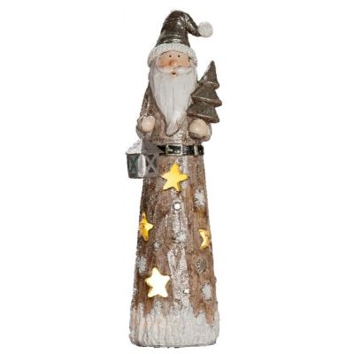 GILDE Dekofigur Santa mit LED Beleuchtung, 6x7x24,5 cm | 11596150 / EAN:4260522169951