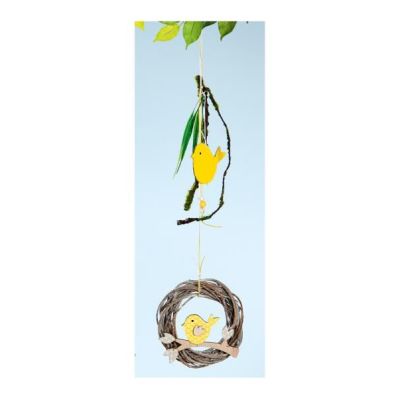 GILDE Dekokranz Weidenkranz aus Naturholz mit Vogel, 15 x 58 cm | 11602976 / EAN:4260578017299