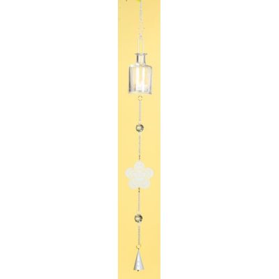 GILDE Hängedeko Flaschenwindlicht Blume aus Glas und Metall, 100 cm | 11524314 / EAN:4260452194696