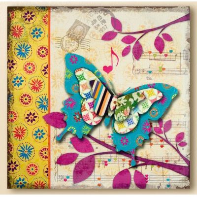 GILDE Wanddeko Wandbild Butterfly mit 3D Effekt, 60 x 60 cm | 11571307 / EAN:4260522164406