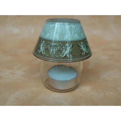 Glaslampe mit Engeln für Teelichter, 9 cm hoch | 504