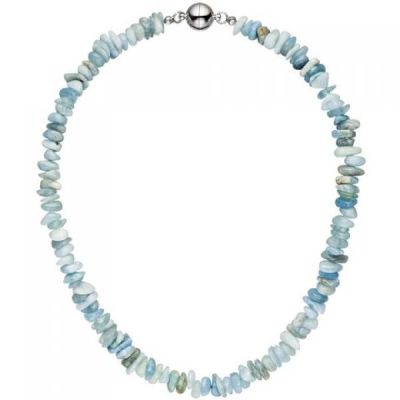 Halskette Kette Aquamarin hellblau blau 45 cm Aquamarinkette | 49524 / EAN:4053258342213
