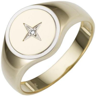Herren Ring 585 Gold Gelbgold Diamant Brillant Herrenring | 53097 / EAN:4053258514467