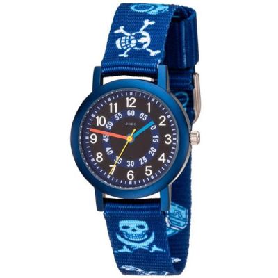 JOBO Kinder Armbanduhr Pirat blau Quarz Aluminium Kinderuhr | 46936 / EAN:4053258322857