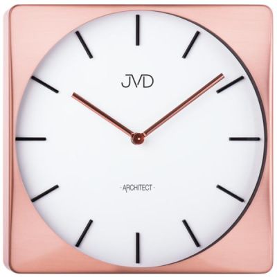 JVD HC10.3 Wanduhr Quarz analog rotgold farben eckig viereckig | 48156 / EAN:8592818072352