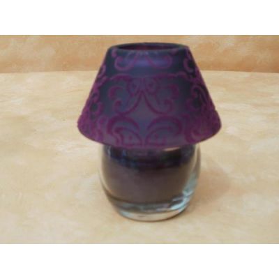 Kerzenlampe in Lila mit Ornamentverzierung, 11 cm hoch | 511 / EAN:4019581832616