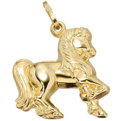 Kinder Anhänger Pferd 333 Gold Gelbgold Pferdeanhänger | 36061 / EAN:4053258085455