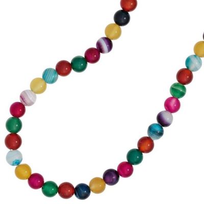 Kinder Edelsteinkette mit Achaten bunt 38 cm endlos Halskette auf Gummi | 42945 / EAN:4053258257906