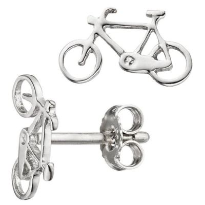 Kinder Ohrstecker Fahrrad Bike 925 Sterling Silber Ohrringe Kinderohrringe | 46287 / EAN:4053258305799