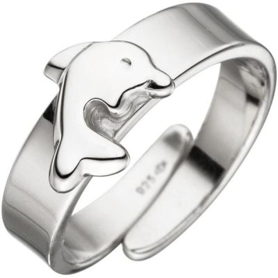 Kinder Ring Delfin 925 Sterling Silber Kinderring, verstellbar | 47135 / EAN:4053258324547