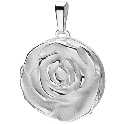 Medaillon Rose 925 Sterling Silber matt für 1 Foto | 54184 / EAN:4053258544907