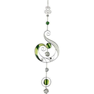 Moderner Dekohänger Tiffany Tropfen grün silber, 13x44 cm | 11598834 / EAN:4260578013307