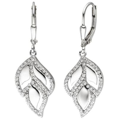 Ohrhänger 925 Sterling Silber 104 Zirkonia Ohrringe Boutons Silberohrringe | 52407 / EAN:4053258508756