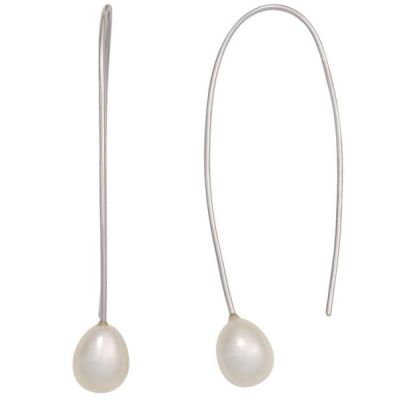 Ohrhänger 925 Sterling Silber 2 Süßwasser Perlen Ohrringe Perlenohrringe | 43122 / EAN:4053258261002