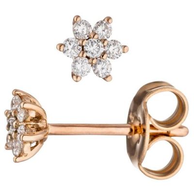 Ohrstecker 585 Gold Rotgold 14 Diamanten Brillanten Ohrringe | 46586 / EAN:4053258307731