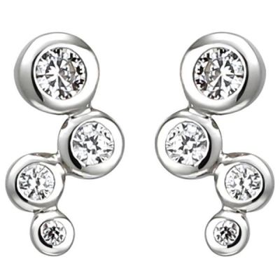 Ohrstecker 925 Sterling Silber mit 8 Zirkonia Ohrringe Silberohrringe | 52698 / EAN:4053258512098