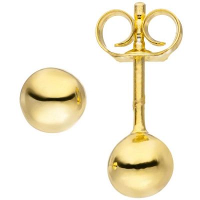 Ohrstecker Kugel 5 mm 925 Silber gold vergoldet Ohrringe Kugelohrstecker | 49160 / EAN:4053258347638
