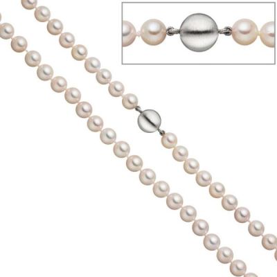 Perlenkette aus Akoya Perlen 45 cm Schließe 925 Sterling Silber matt | 47066 / EAN:4053258322383
