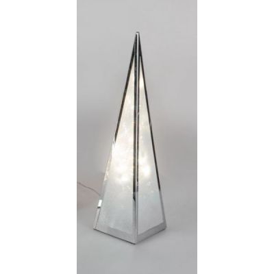Pyramide aus Metall mit Sternfolie drehend, LED beleuchtet, 45 cm | 11593194 / EAN:4025809635600