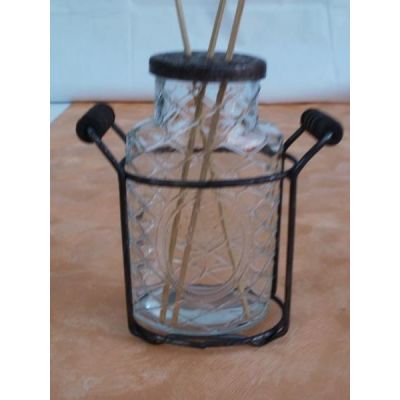 Raumduft Vase Nostalgie aus Glas im Metallgestell, 14 cm hoch | 1166 / EAN:4019581440033