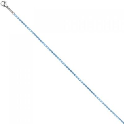 Rundankerkette Edelstahl blau lackiert 42 cm Kette Halskette Karabiner | 48905 / EAN:4053258336045