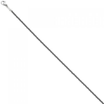 Rundankerkette Edelstahl grau lackiert 42 cm Kette Halskette Karabiner | 48936 / EAN:4053258336106