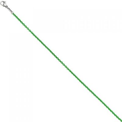 Rundankerkette Edelstahl grün lackiert 42 cm Kette Halskette Karabiner | 48942 / EAN:4053258336120