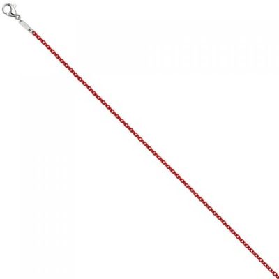 Rundankerkette Edelstahl rot lackiert 45 cm Kette Halskette Karabiner | 48921 / EAN:4053258341056
