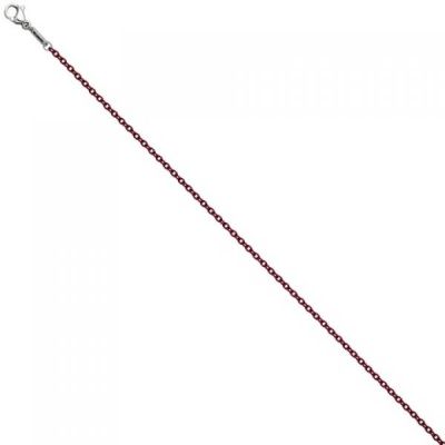 Rundankerkette Edelstahl rot weinrot lackiert 42 cm Kette Halskette Karabiner | 48924 / EAN:4053258336090