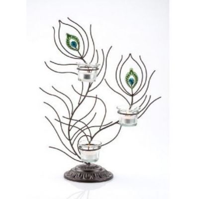 Teelichthalter Passion aus Metall und Glas Schwarz, dreiflammig, 41 cm | 859 / EAN:4019581608211
