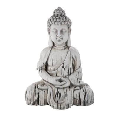 Thai Buddha Deko-Figur-Gartenskulptur Statue grau 17 x 24 x 34 cm | 11689179 / EAN:4260715644180