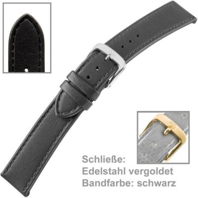 Uhrenarmband Men XL schwarz 20mm | 38938