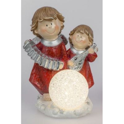 Weihnachts-Engel Schutz-Engel mit LED Dekokugel, rot 21 cm | 11550581 / EAN:4260491145147