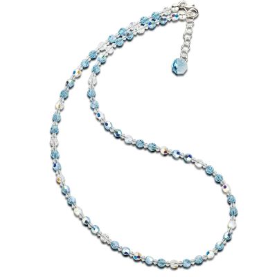 40cm - 43cm - Halskette aquamarin blau aus Kristallperlen | S-K04V-AQ-AB / EAN:4250887407591